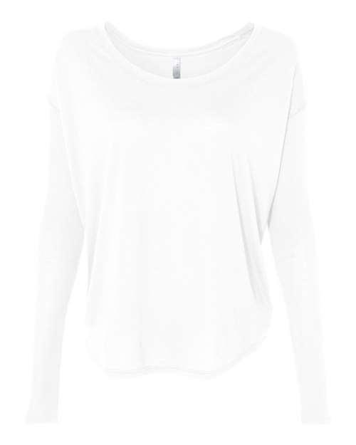 BELLA + CANVAS Women’s Flowy 2x1 Ribbed Long Sleeve Tee 8852 - Dresses Max