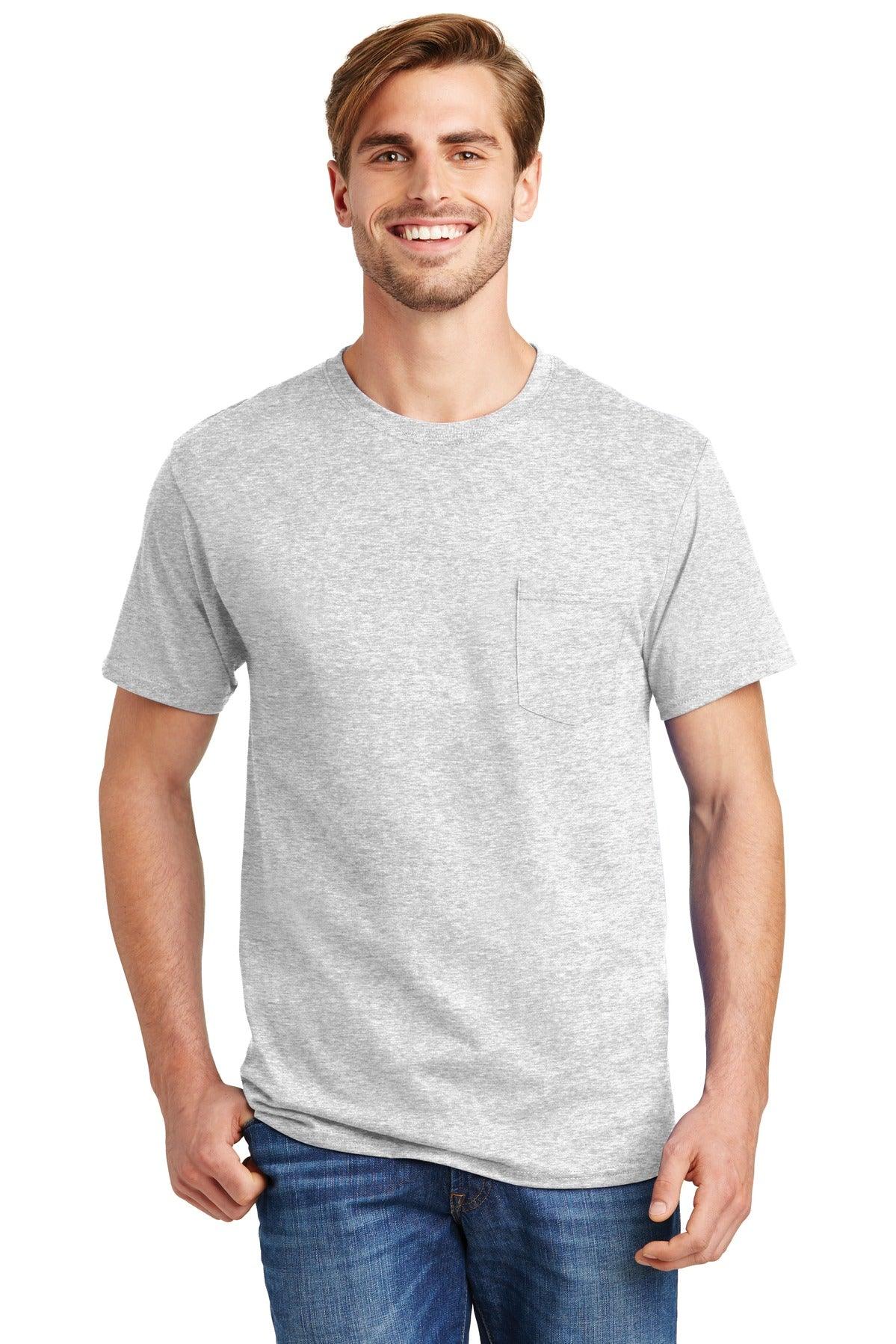 Hanes - Authentic 100% Cotton T-Shirt with Pocket. 5590 - Dresses Max