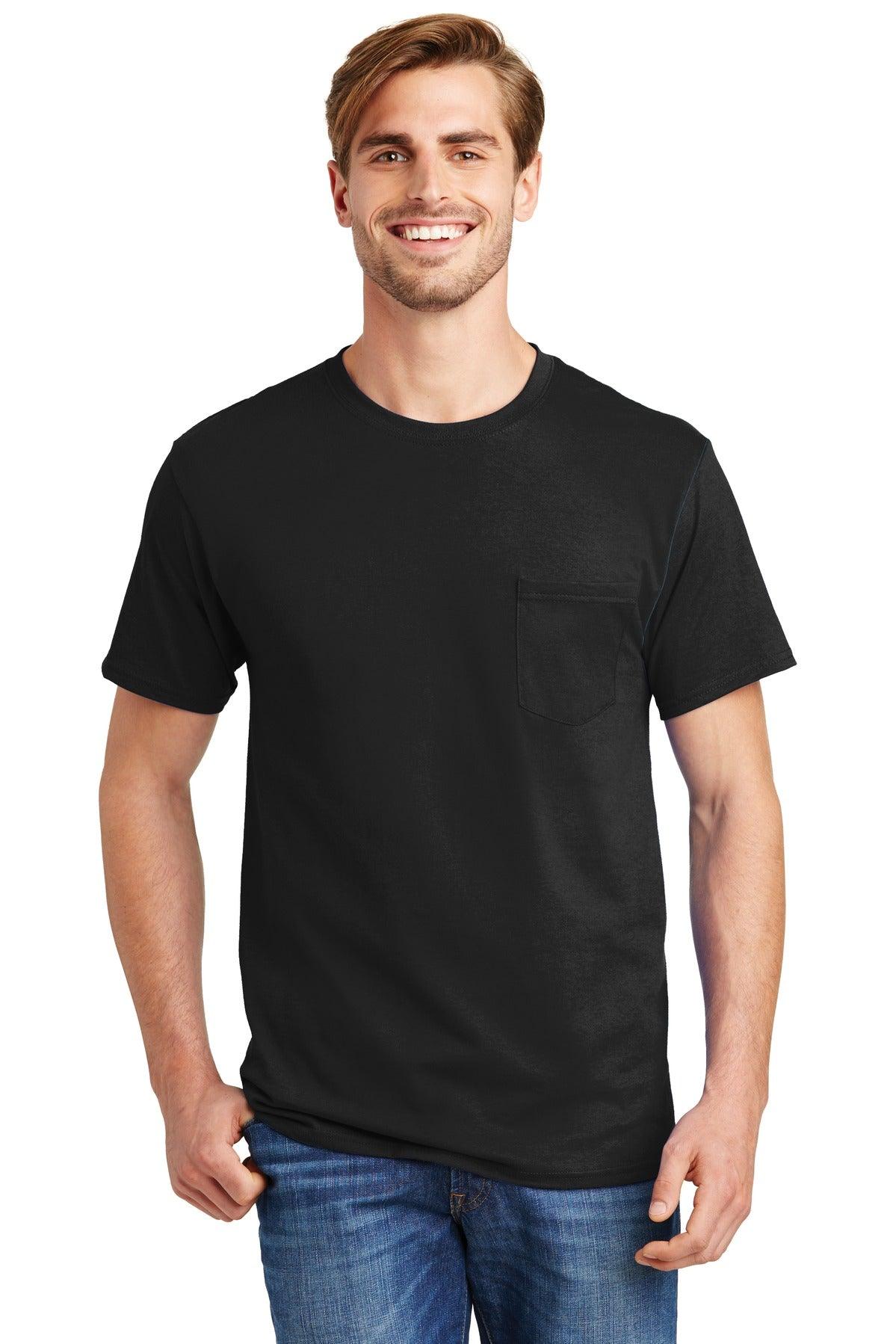 Hanes - Authentic 100% Cotton T-Shirt with Pocket. 5590 - Dresses Max