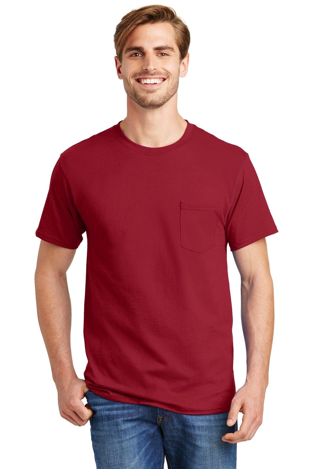 Hanes - Authentic 100% Cotton T-Shirt with Pocket. 5590 - Dresses Max