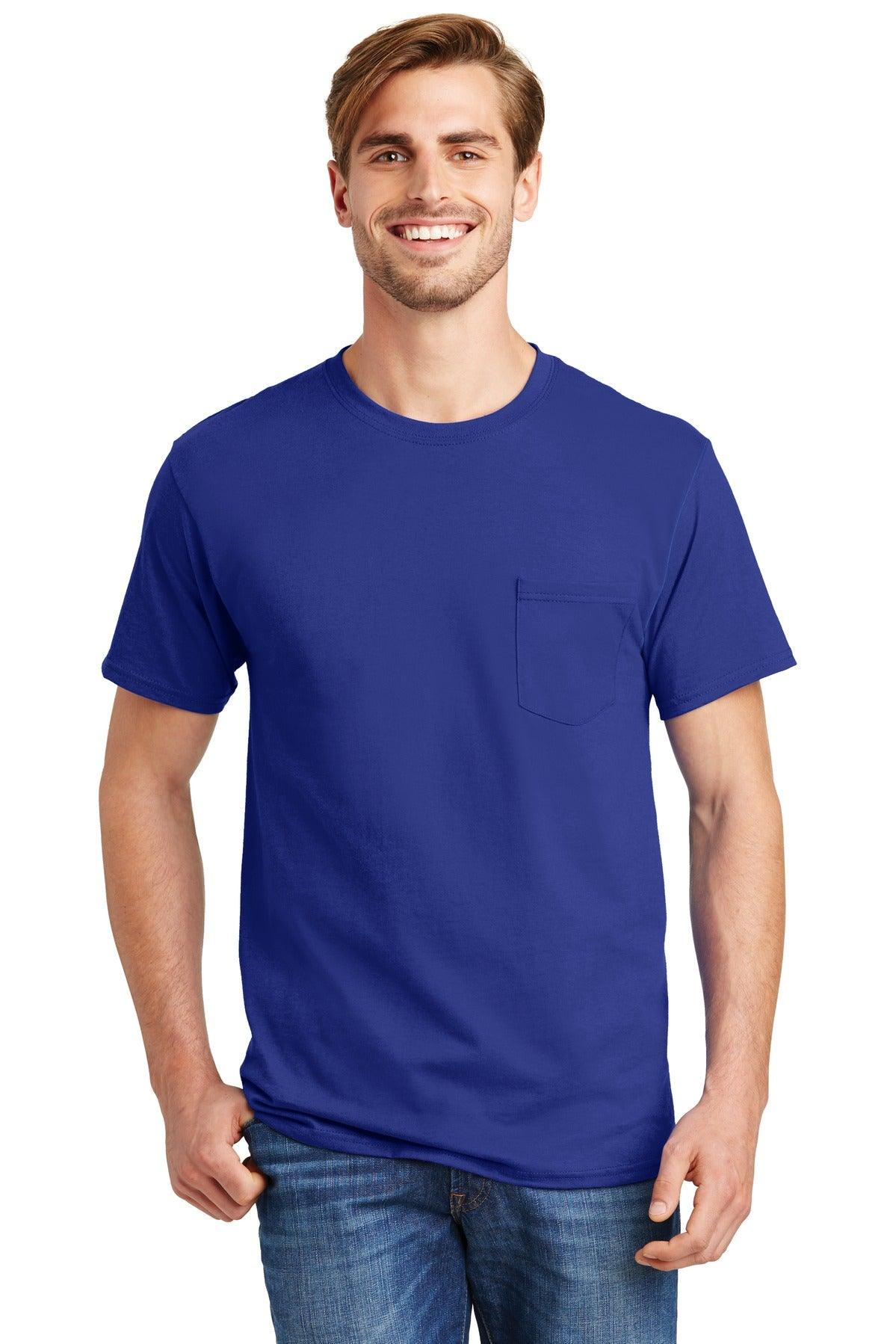 Hanes - Authentic 100% Cotton T-Shirt with Pocket. 5590 - Dresses Max
