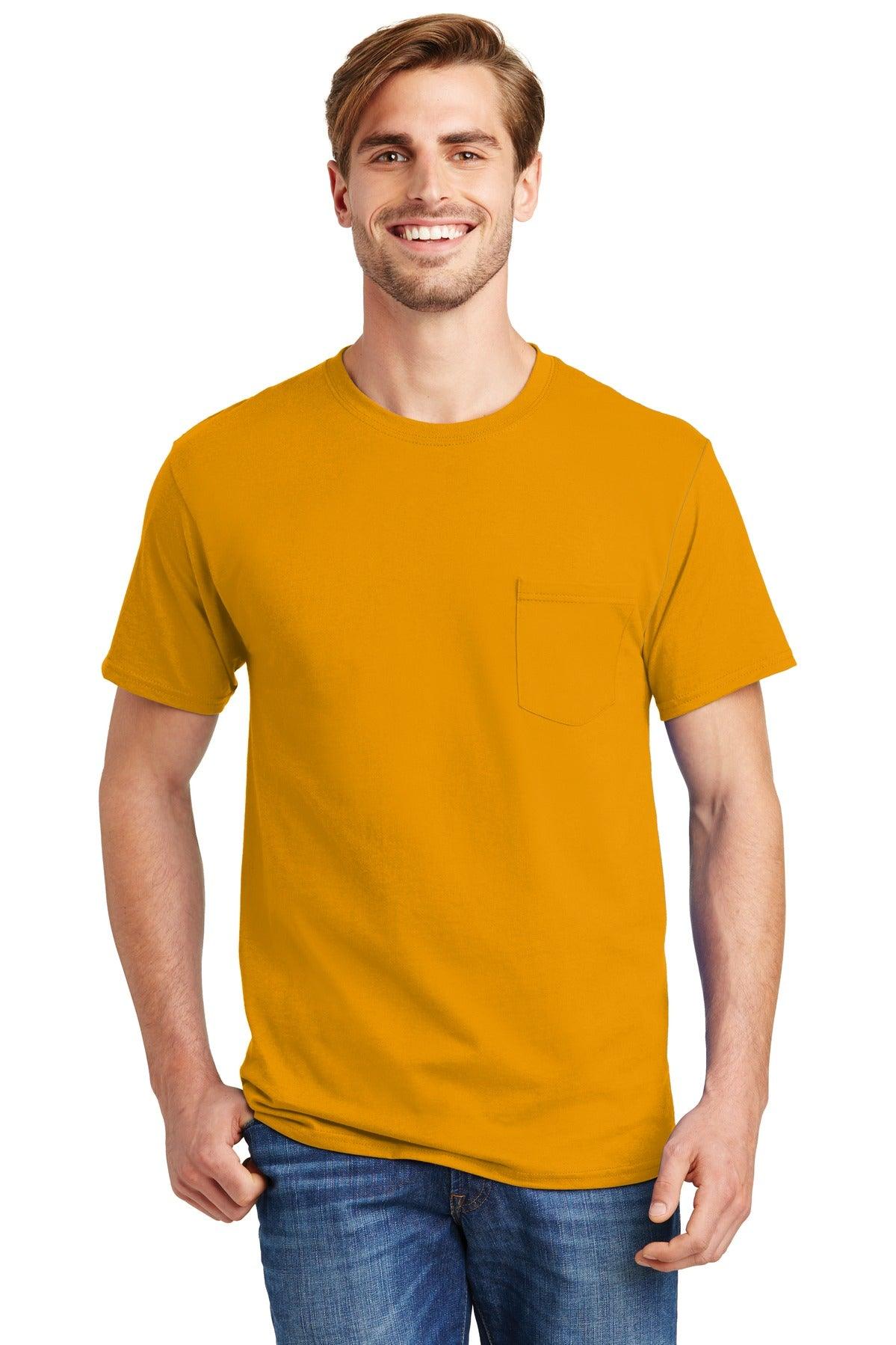 Hanes - Authentic 100% Cotton T-Shirt with Pocket. 5590 - Dresses Max
