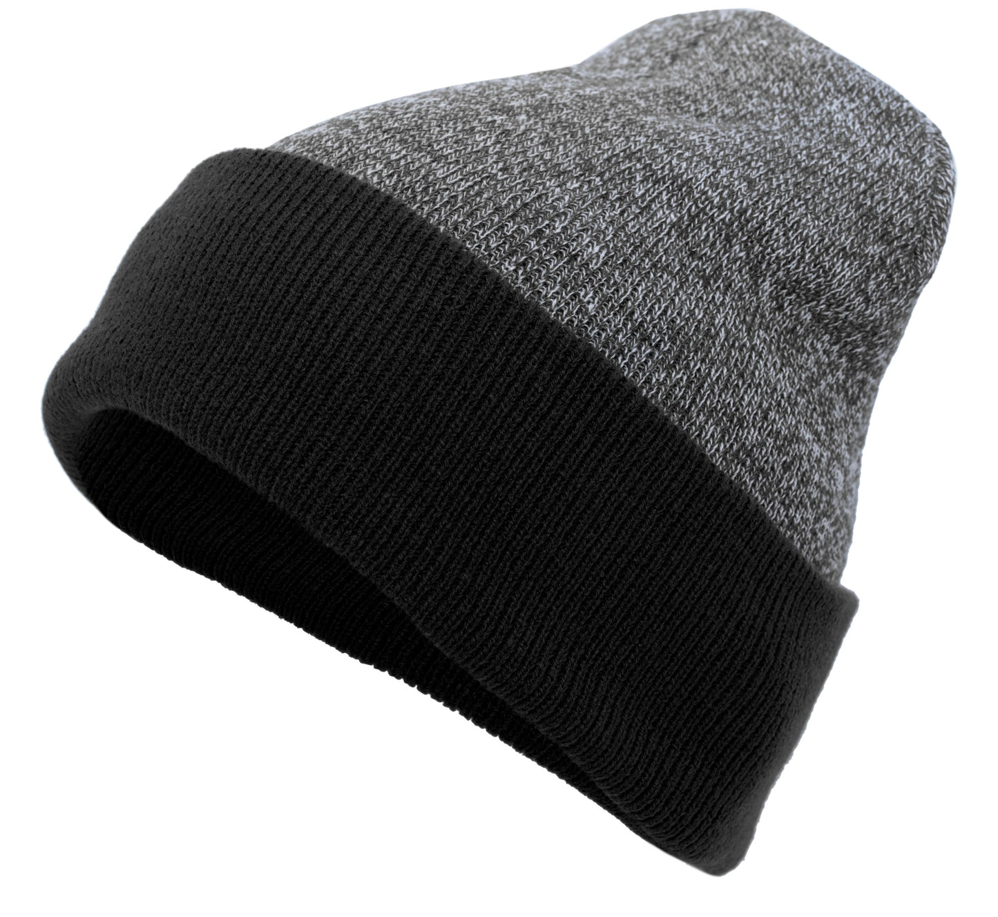 Heather Two-Tone Cuff Beanie 651K