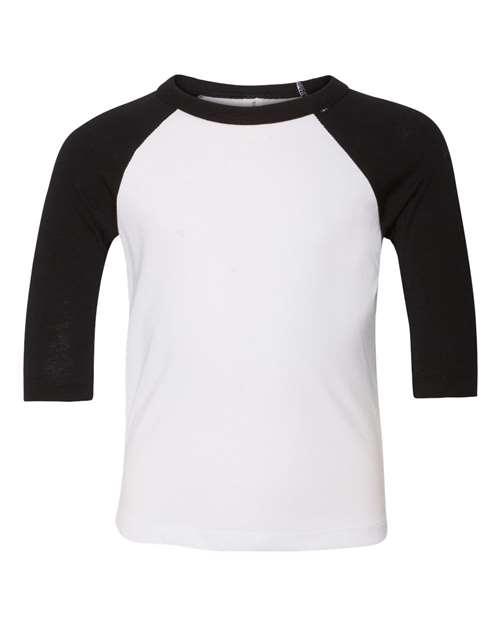 BELLA + CANVAS Toddler Three-Quarter Sleeve Baseball Tee 3200T - Dresses Max