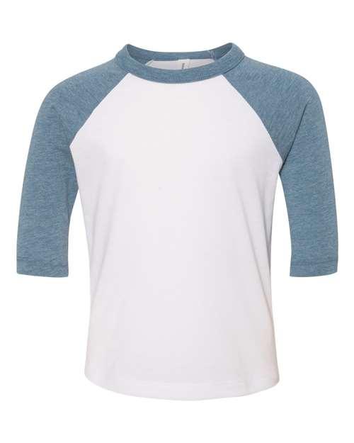 BELLA + CANVAS Toddler Three-Quarter Sleeve Baseball Tee 3200T - Dresses Max