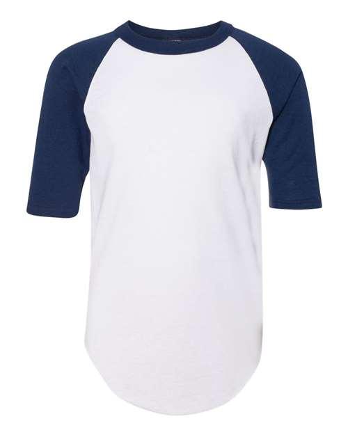 Augusta Sportswear Youth Three-Quarter Sleeve Baseball Jersey 4421 - Dresses Max