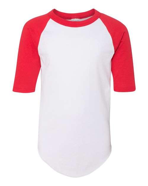 Augusta Sportswear Youth Three-Quarter Sleeve Baseball Jersey 4421 - Dresses Max
