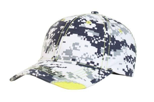 Distressed Camo Hook-And-Loop Adjustable Cap - Dresses Max