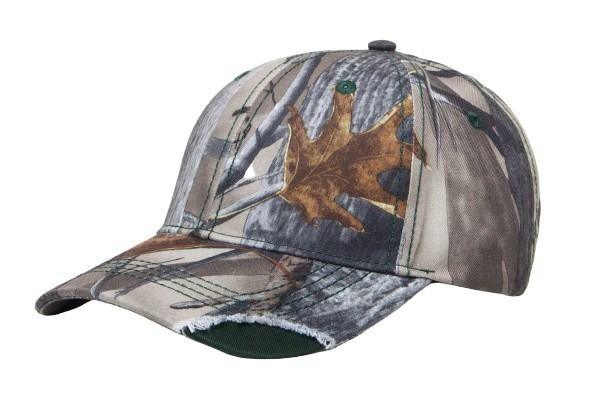 Distressed Camo Hook-And-Loop Adjustable Cap - Dresses Max