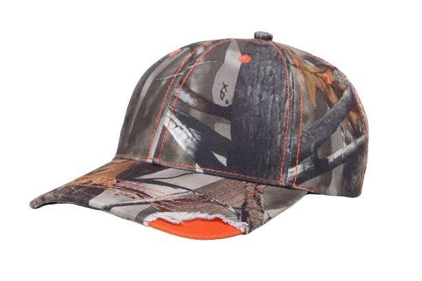 Distressed Camo Hook-And-Loop Adjustable Cap - Dresses Max