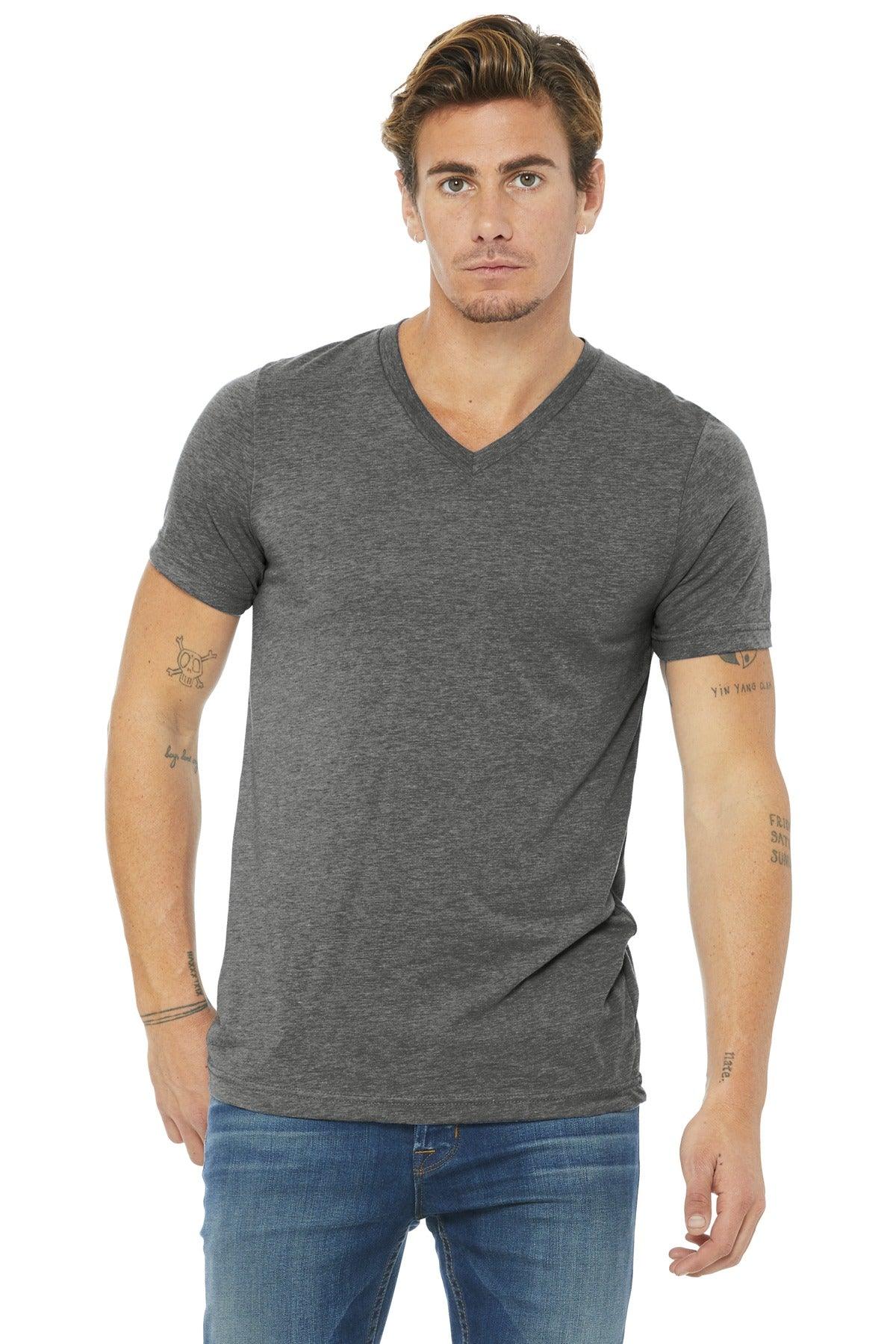 BELLA+CANVAS Unisex Triblend Short Sleeve V-Neck Tee. BC3415 - Dresses Max