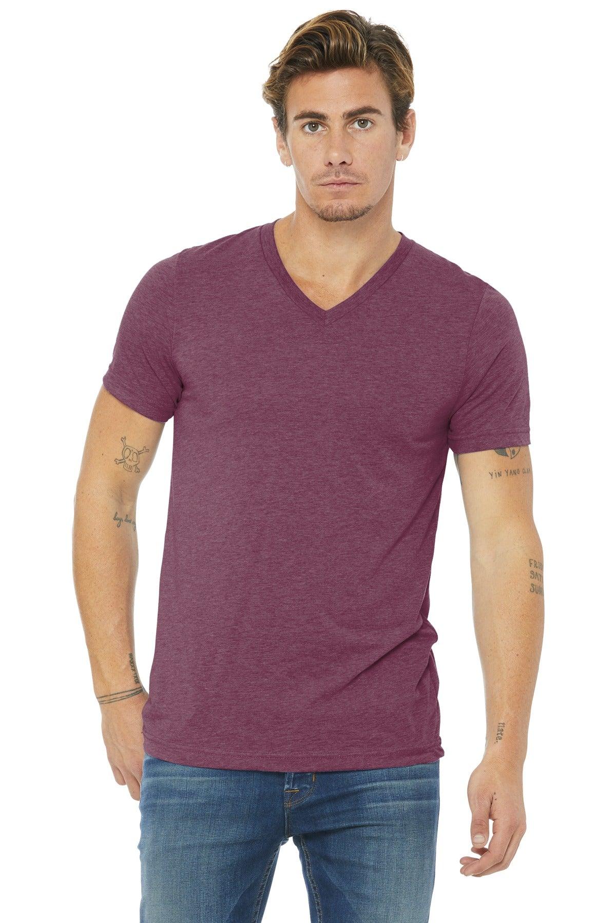 BELLA+CANVAS Unisex Triblend Short Sleeve V-Neck Tee. BC3415 - Dresses Max