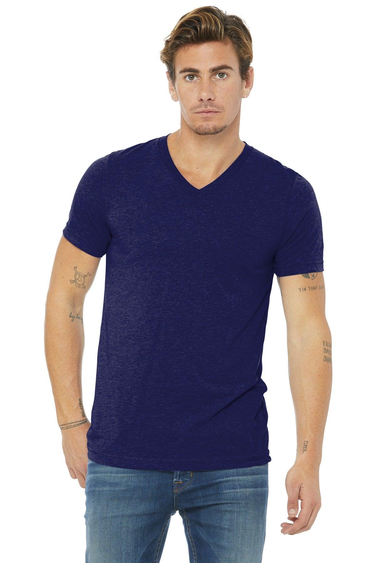 BELLA+CANVAS Unisex Triblend Short Sleeve V-Neck Tee. BC3415 - Dresses Max