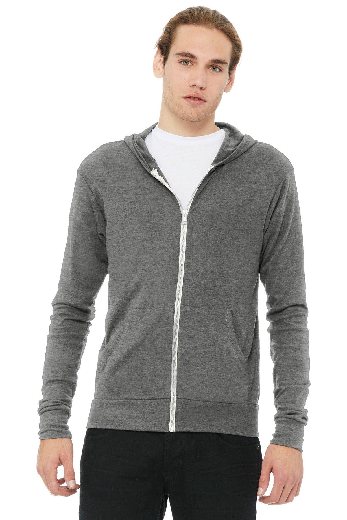 BELLA+CANVAS Unisex Triblend Full-Zip Lightweight Hoodie. BC3939 - Dresses Max