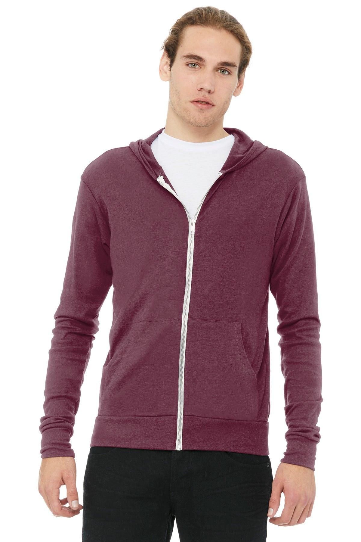 BELLA+CANVAS Unisex Triblend Full-Zip Lightweight Hoodie. BC3939 - Dresses Max
