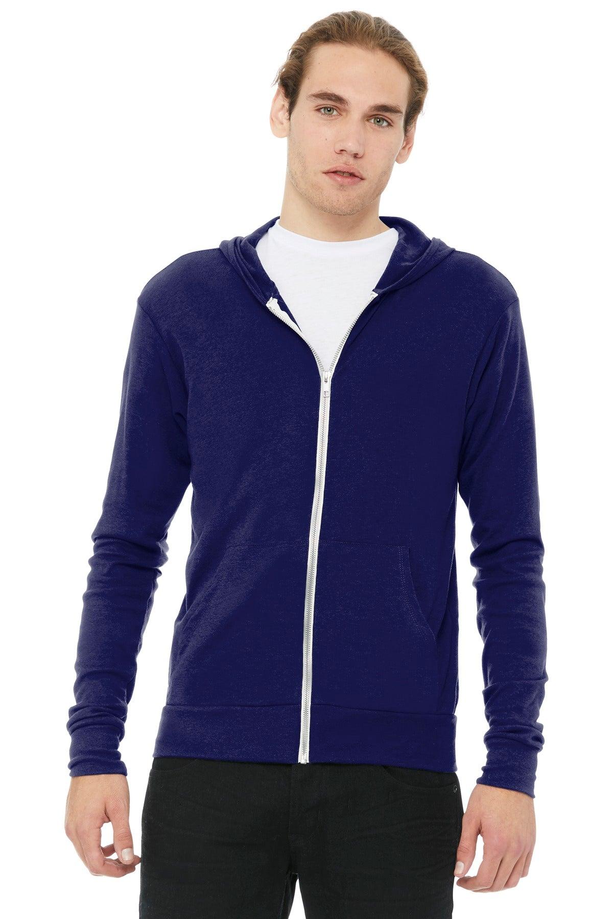 BELLA+CANVAS Unisex Triblend Full-Zip Lightweight Hoodie. BC3939 - Dresses Max