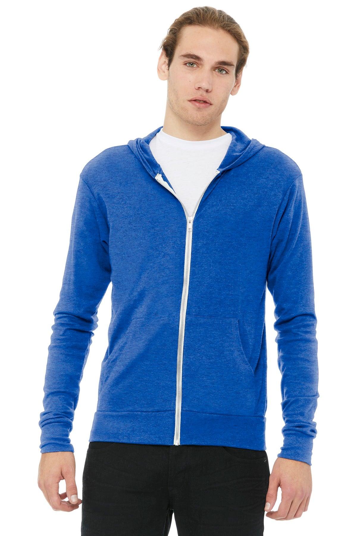 BELLA+CANVAS Unisex Triblend Full-Zip Lightweight Hoodie. BC3939 - Dresses Max