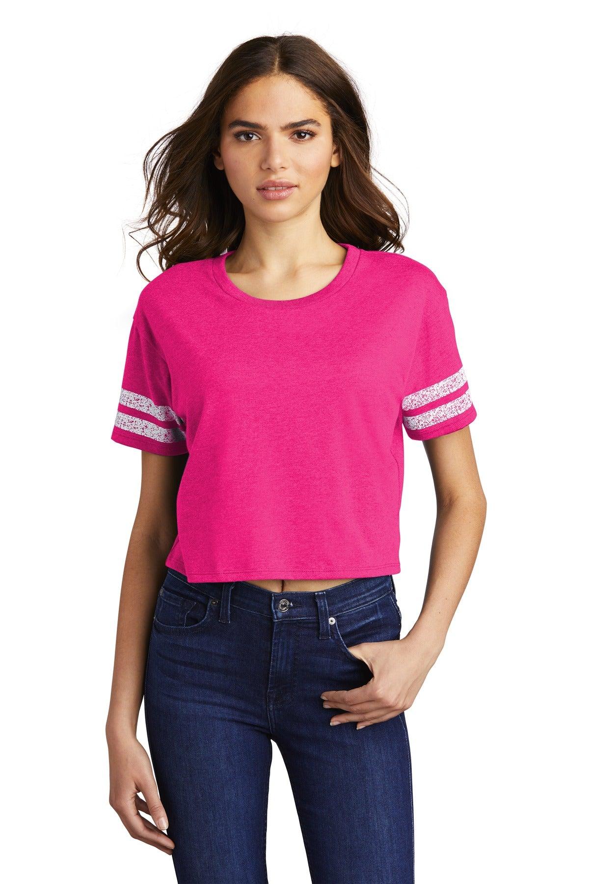 District Women's Scorecard Crop Tee DT488 - Dresses Max