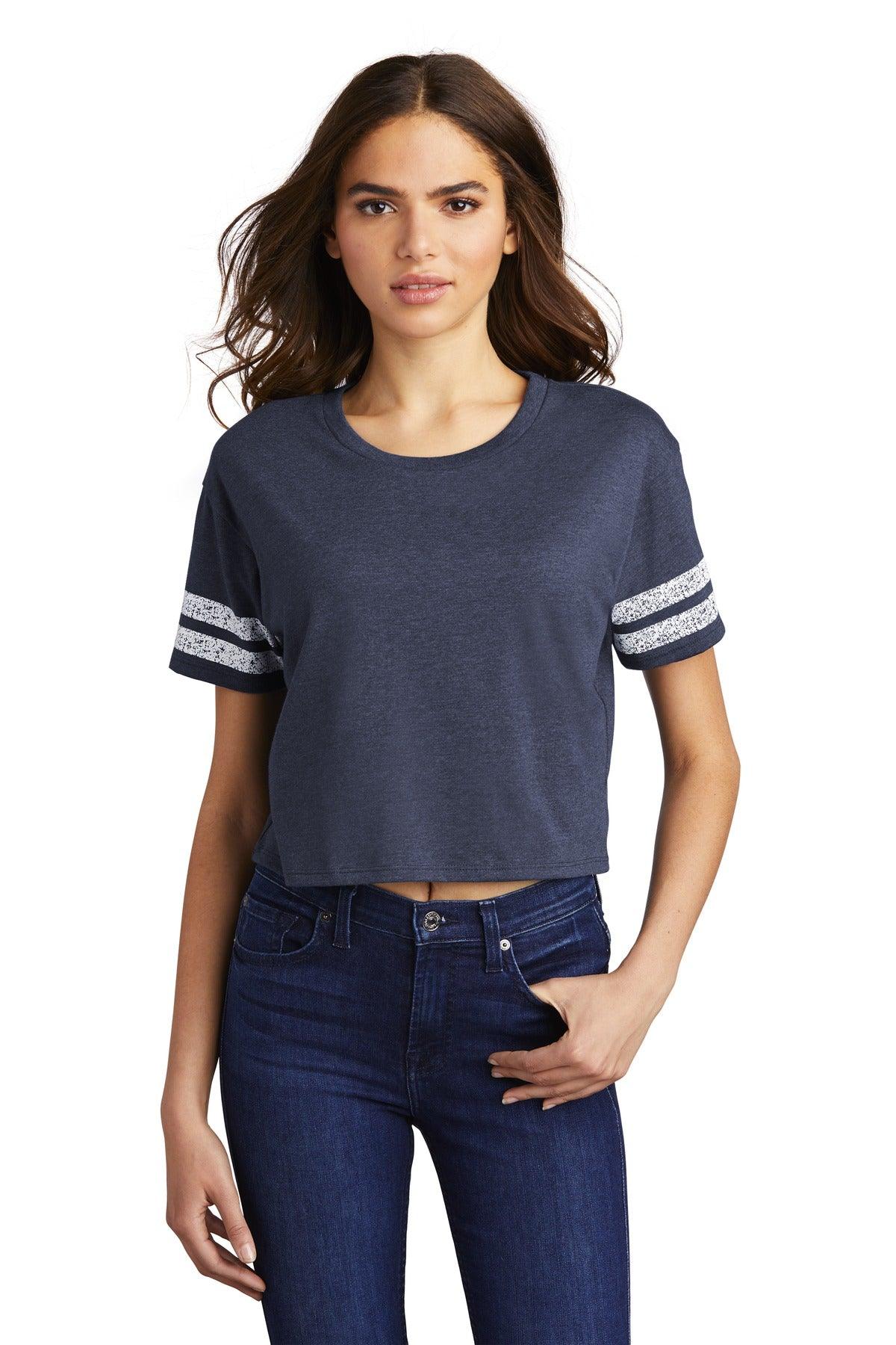 District Women's Scorecard Crop Tee DT488 - Dresses Max