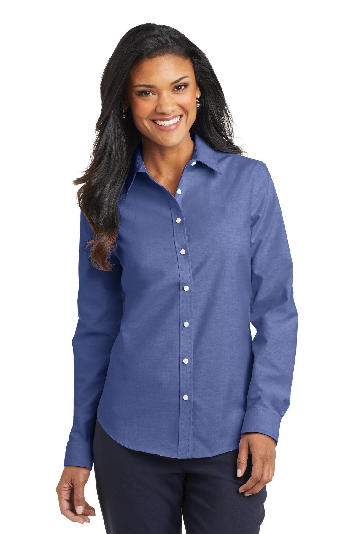 Port Authority Ladies SuperPro Oxford Shirt. L658 - Dresses Max