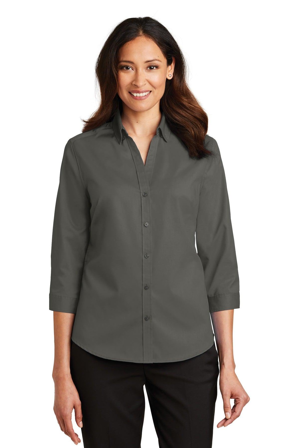 Port Authority Ladies 3/4-Sleeve SuperPro Twill Shirt. L665 - Dresses Max