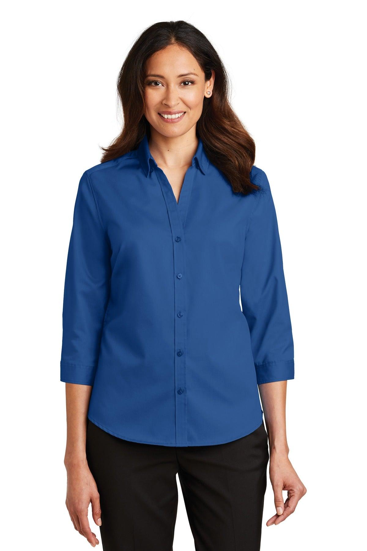 Port Authority Ladies 3/4-Sleeve SuperPro Twill Shirt. L665 - Dresses Max