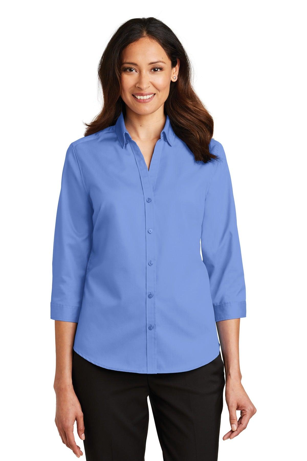 Port Authority Ladies 3/4-Sleeve SuperPro Twill Shirt. L665 - Dresses Max
