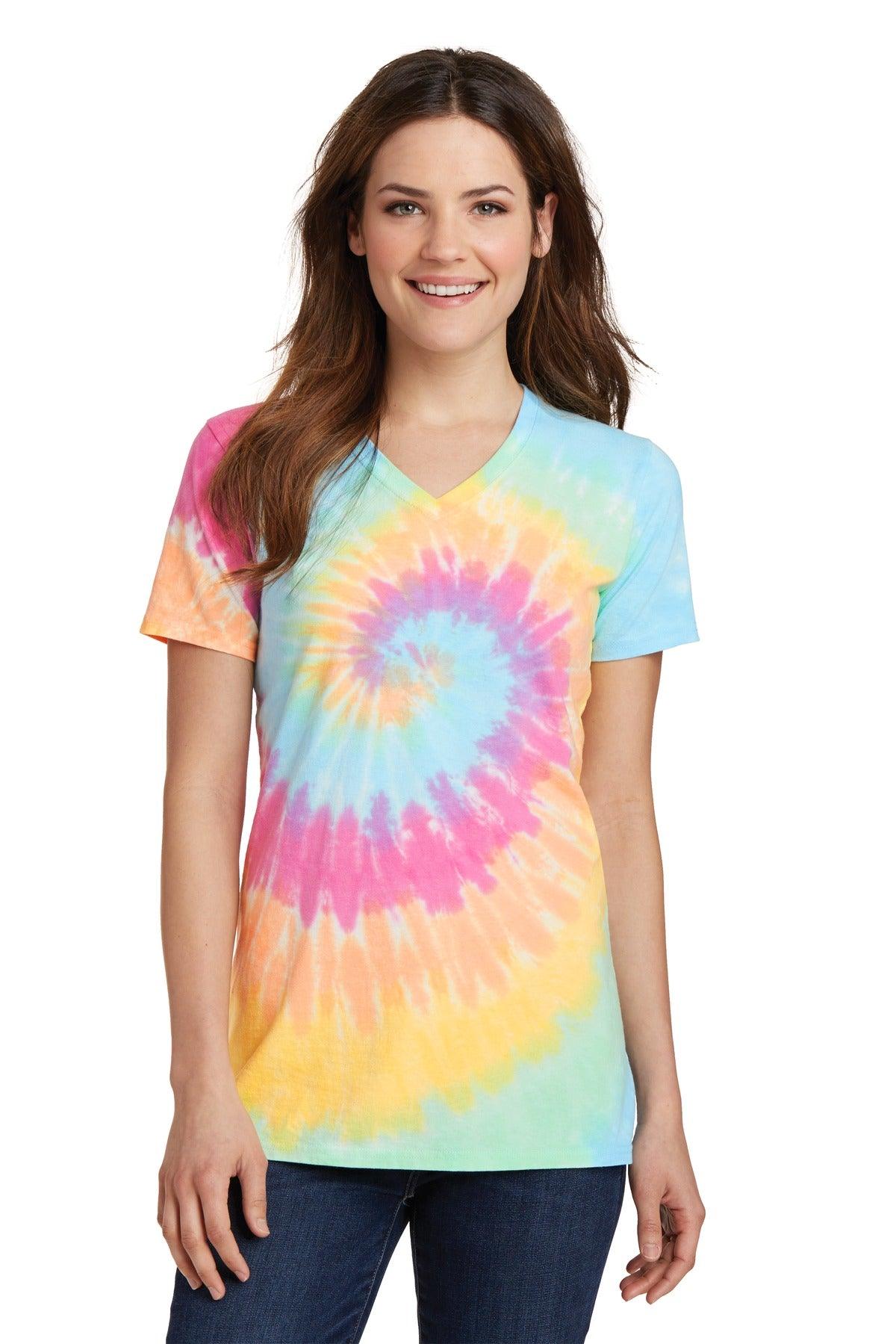 Port & Company Ladies Tie-Dye V-Neck Tee. LPC147V - Dresses Max