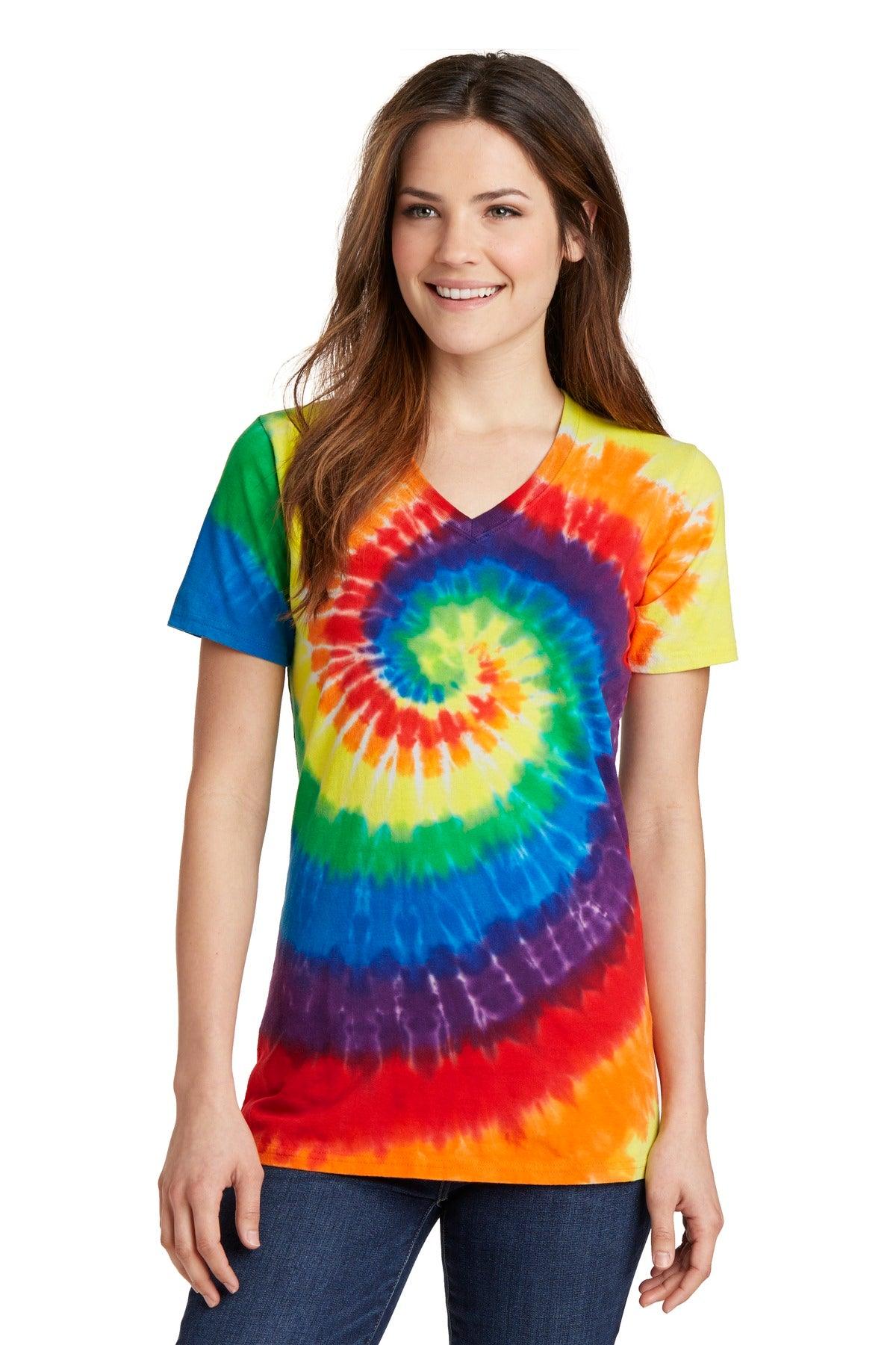 Port & Company Ladies Tie-Dye V-Neck Tee. LPC147V - Dresses Max