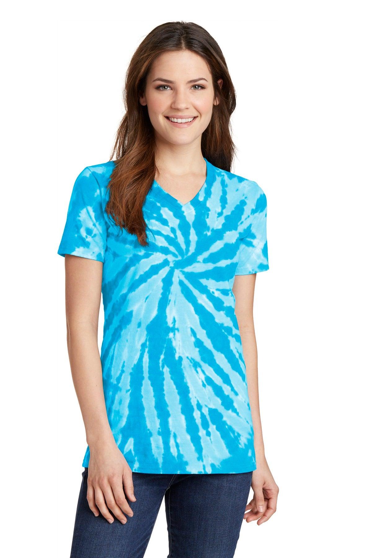 Port & Company Ladies Tie-Dye V-Neck Tee. LPC147V - Dresses Max