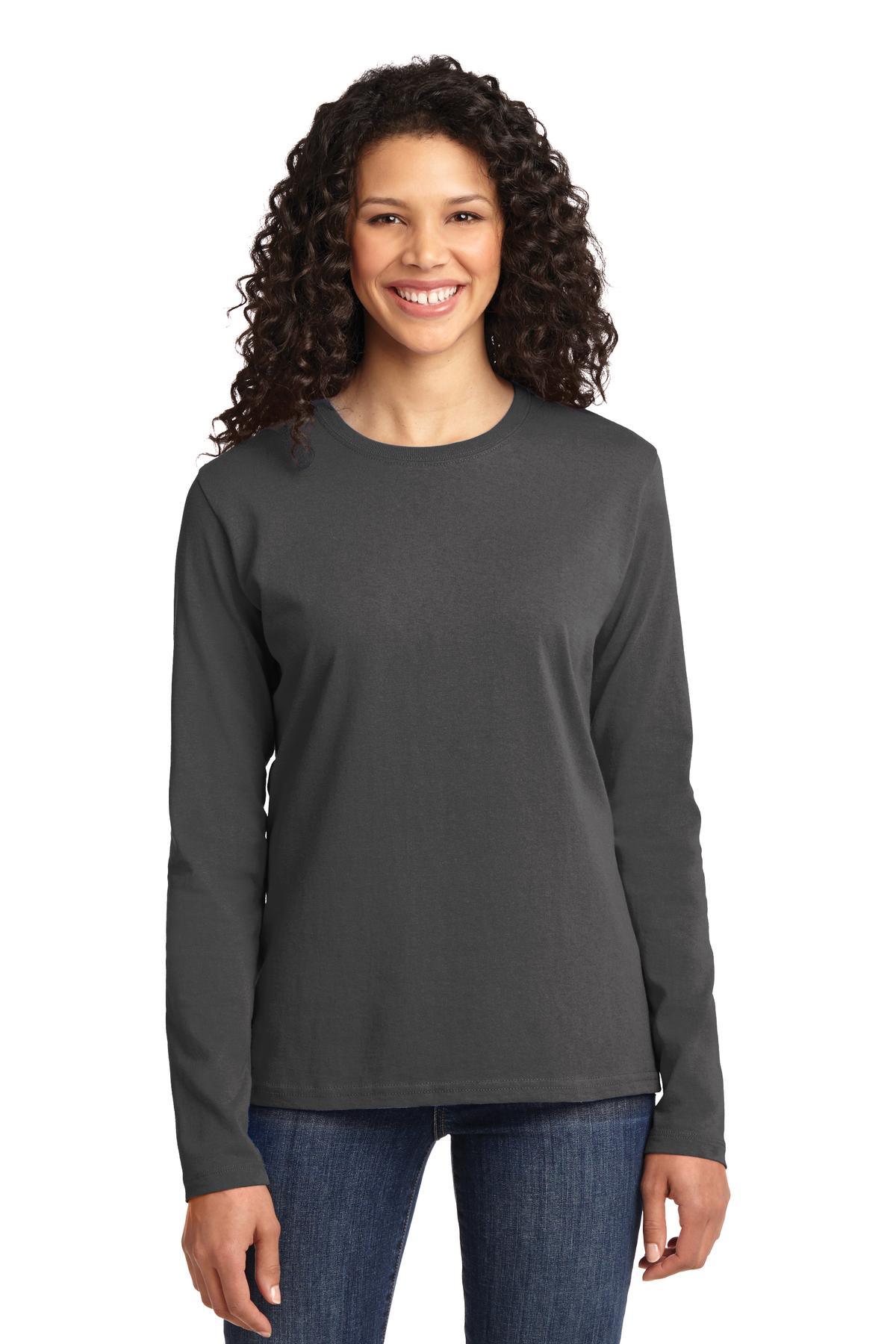 Port & Company Ladies Long Sleeve Core Cotton Tee. LPC54LS - Dresses Max