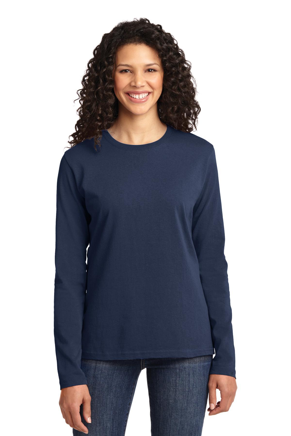 Port & Company Ladies Long Sleeve Core Cotton Tee. LPC54LS - Dresses Max
