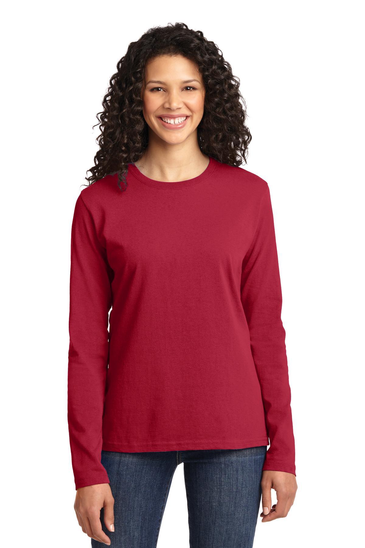 Port & Company Ladies Long Sleeve Core Cotton Tee. LPC54LS - Dresses Max
