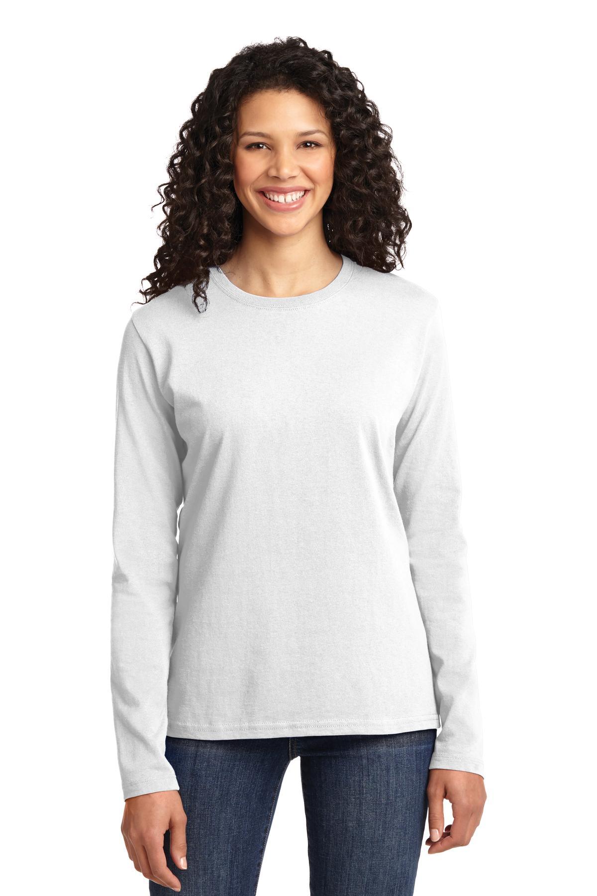 Port & Company Ladies Long Sleeve Core Cotton Tee. LPC54LS - Dresses Max