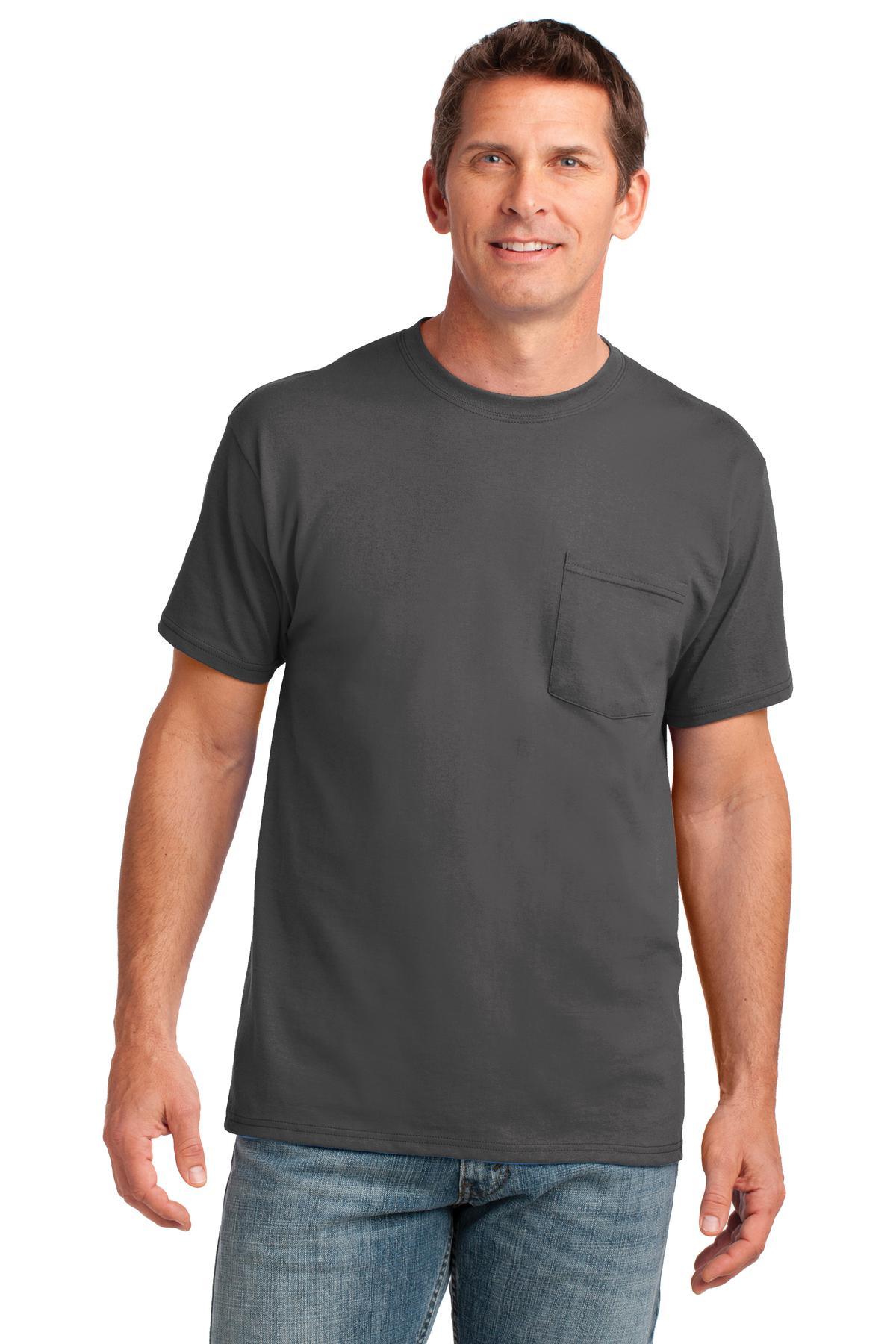 Port & Company Core Cotton Pocket Tee. PC54P - Dresses Max