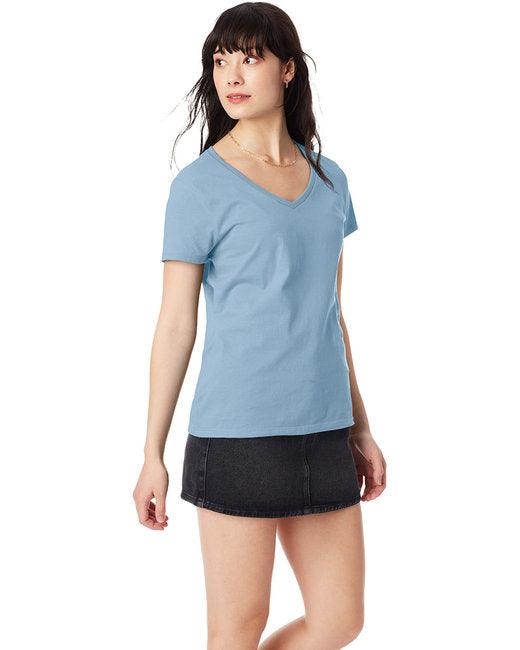 Hanes Ladies' Perfect-T V-Neck T-Shirt S04V - Dresses Max