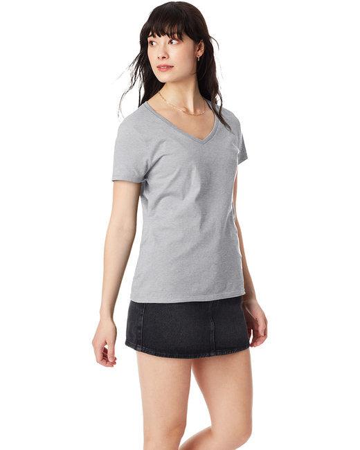 Hanes Ladies' Perfect-T V-Neck T-Shirt S04V - Dresses Max