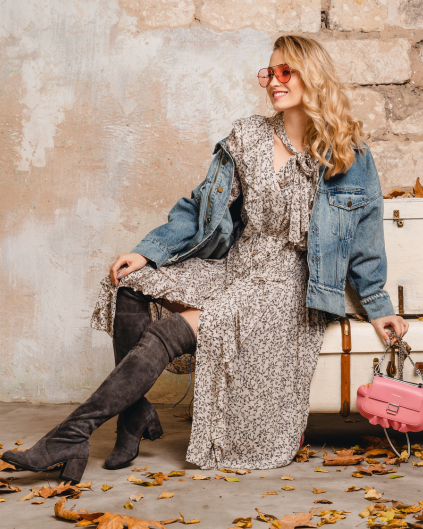 Woman in Fall Colored outfit