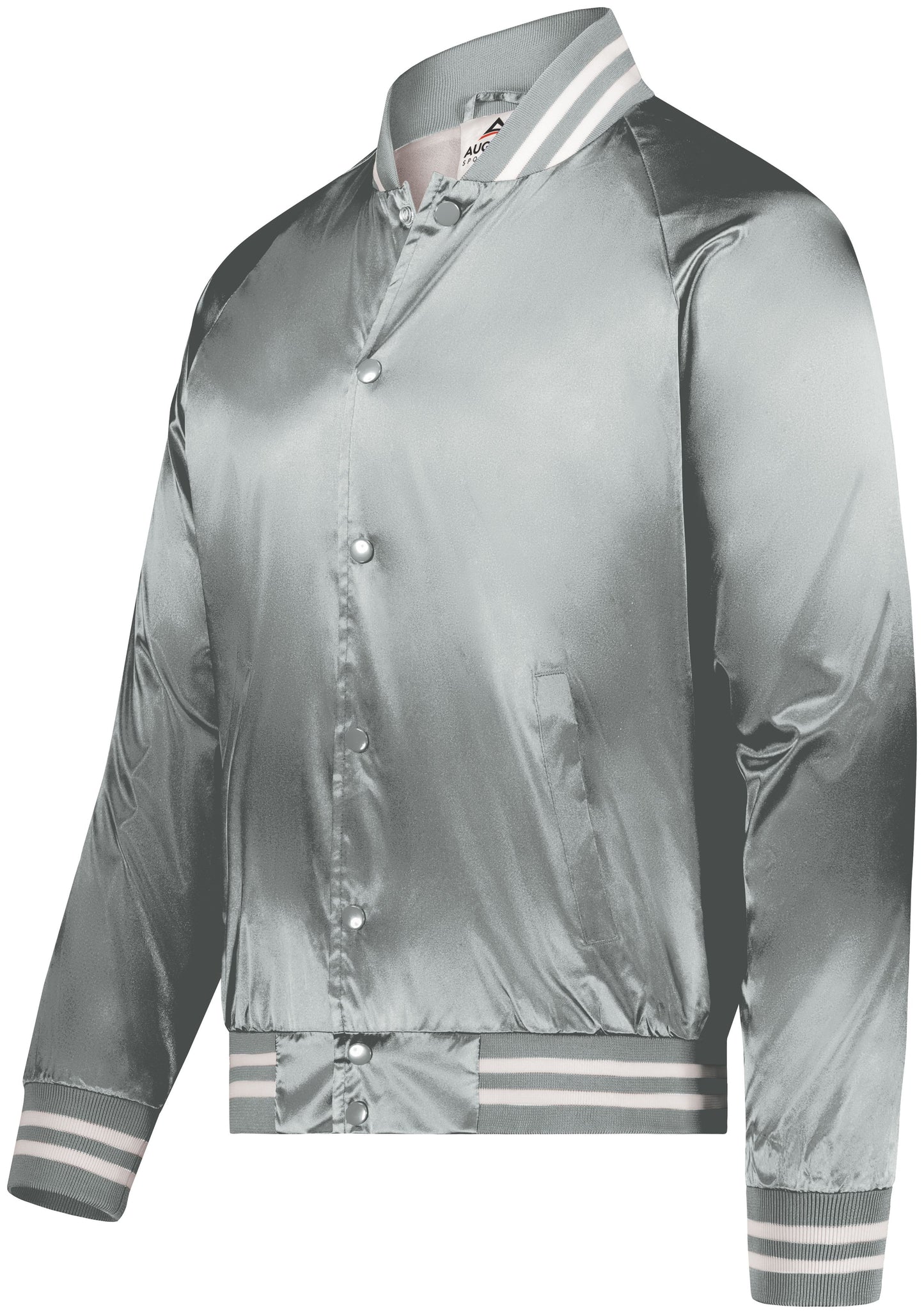 Satin Baseball Jacket/Striped Trim 3610
