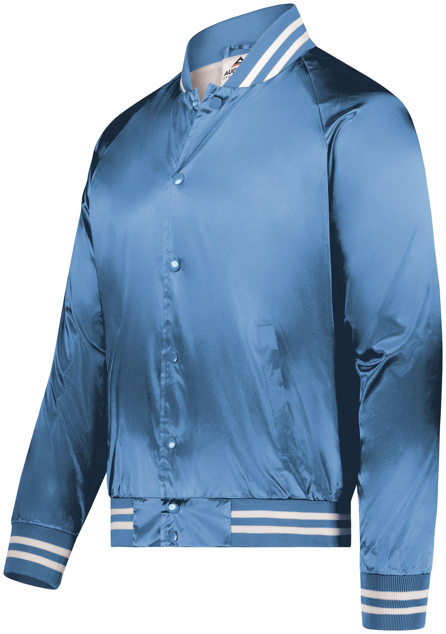 Satin Baseball Jacket/Striped Trim 3610