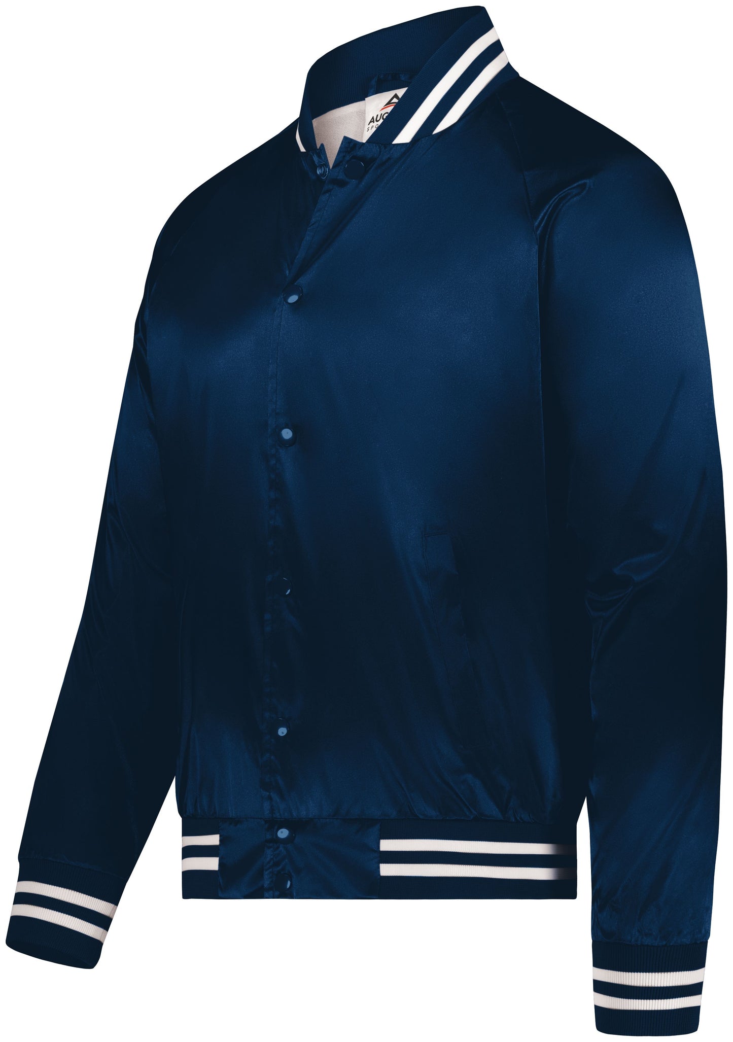 Satin Baseball Jacket/Striped Trim 3610