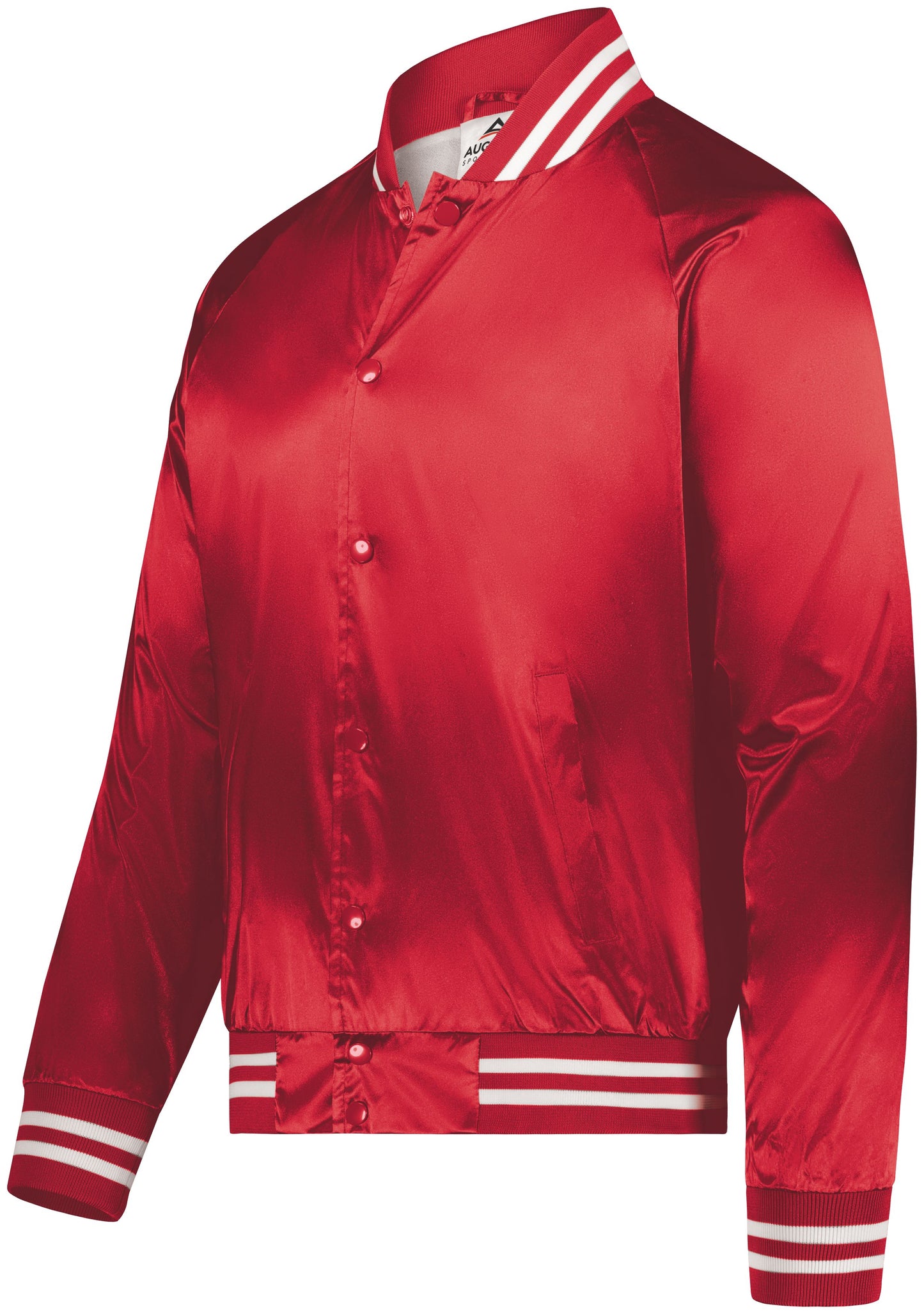 Satin Baseball Jacket/Striped Trim 3610