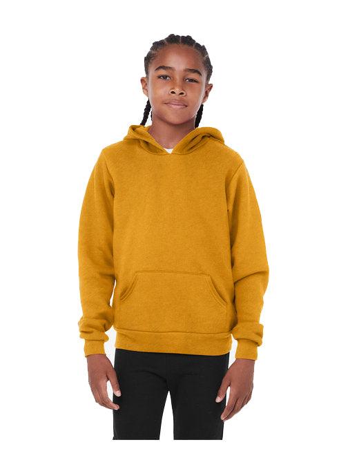 Bella + Canvas Youth Sponge Fleece Pullover Hooded Sweatshirt 3719Y - Dresses Max