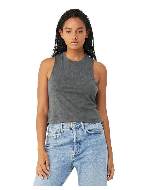 Bella + Canvas Ladies' Racerback Cropped Tank 6682 - Dresses Max