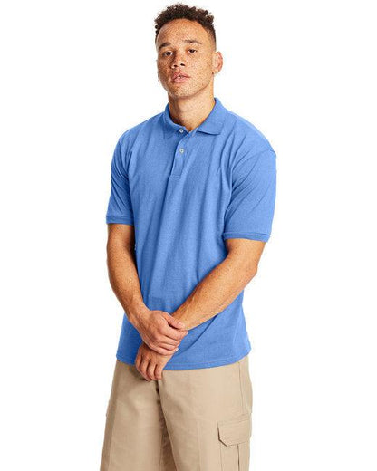 Hanes Adult 50/50 EcoSmart Jersey Knit Polo 054 - Dresses Max