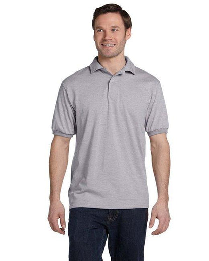 Hanes Adult 50/50 EcoSmart Jersey Knit Polo 054 - Dresses Max