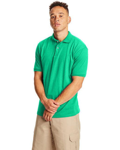 Hanes Adult 50/50 EcoSmart Jersey Knit Polo 054 - Dresses Max