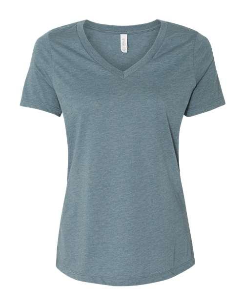 BELLA + CANVAS Women's Relaxed Heather CVC V-Neck Tee 6405CVC - Dresses Max