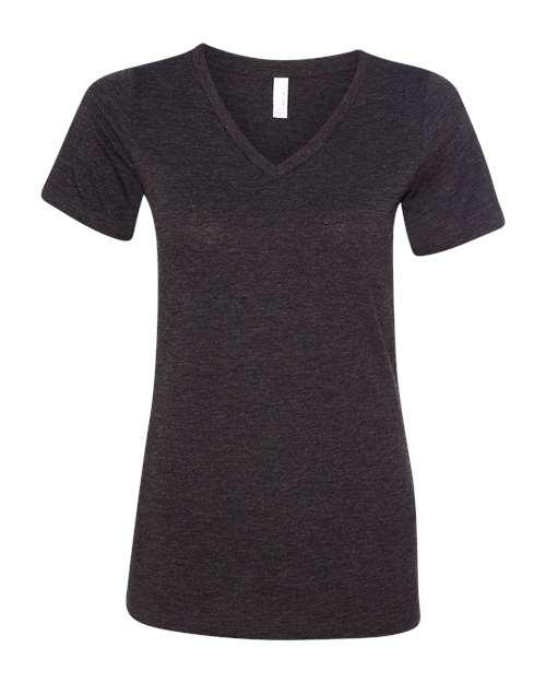 BELLA + CANVAS Women's Relaxed Triblend Short Sleeve V-Neck Tee 6415 - Dresses Max