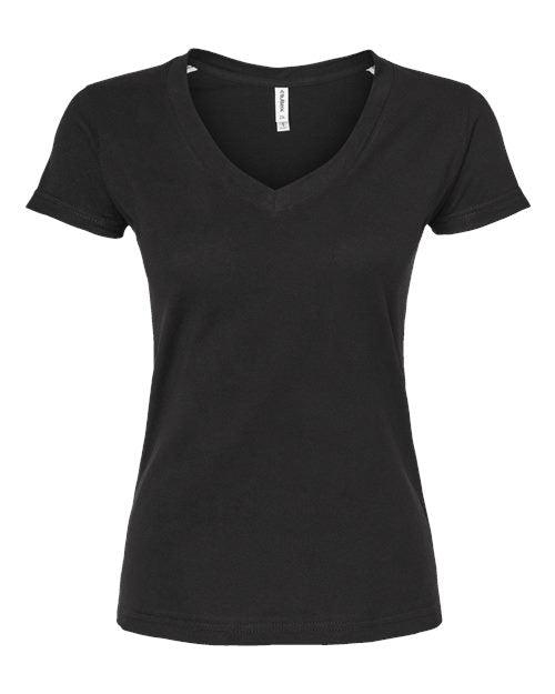 Tultex Women's Slim Fit Fine Jersey V-Neck T-Shirt 214 - Dresses Max